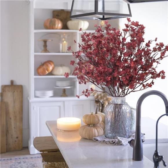 Fake Silk Flowers Artificial Flowers Babys Breath 6Pcs Fall Gypsophila Bouquet - Picture 7 of 7